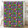 Colorful Candy Pattern Shower Curtain Sweet Treats Dessert Food Bathroom Decor Waterproof Backdrop