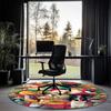 Christmas Dog Printed Round Rug Carpet Chair Rug Area Rug Entryway Doormats,for Office Chair Living Room Bedroom Kitchen Room.