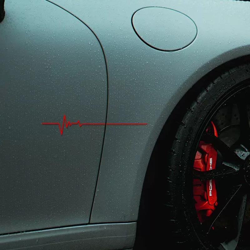 2PCS Car Sticker HeartBeat Heart Rhythm Life Goes On Auto Waterproof Vinyl Decal Car Accessories Decor
