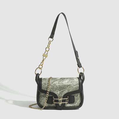 Vintage Women Flap PU Leather Shoulder Bags  Fashion Green Crossbody Bags Fall Winter Commuter Underarm Bags Casual Handbags