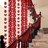 Rustic Wedding Stair Decor: Double Happiness Handrail and Wall Flower Set