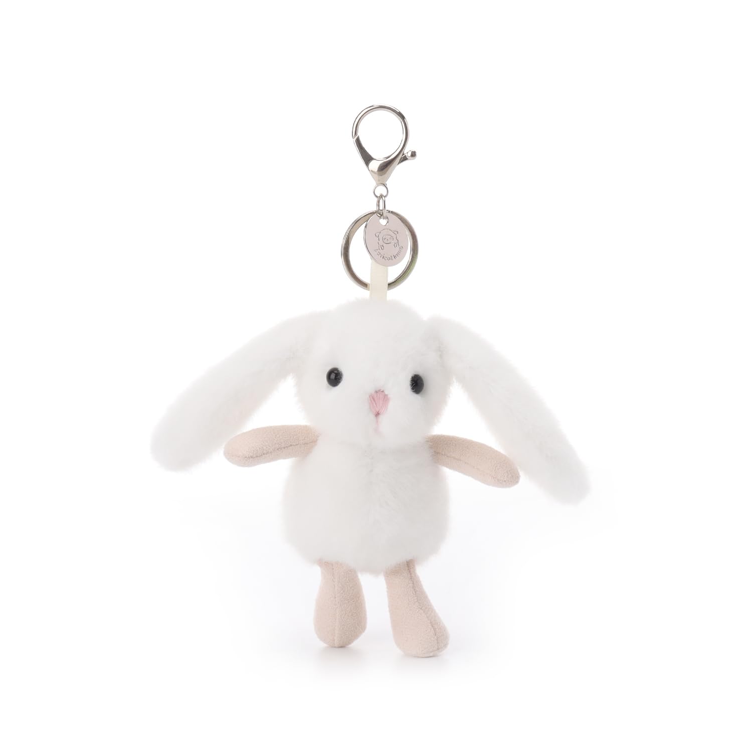 

Apricot Lamb Summer Bunny Cute Soft Keychain Plush Perfect for Boys and Fits Kids Backpacks and 10cm Toy, Girls, Purses, белый