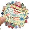 50 PIEZAS Pegatinas de Sellos Vintage Pegatinas Estéticas de Sellos Postales Pegatinas de Vinilo Impermeables para Scrapbook Portátil Botella de Agua