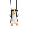 Gypsum Cool White Swing Duck with Sunglasses Automoblie Decor Car Rearview Mirror Ornaments Creative Duck Auto Decoration