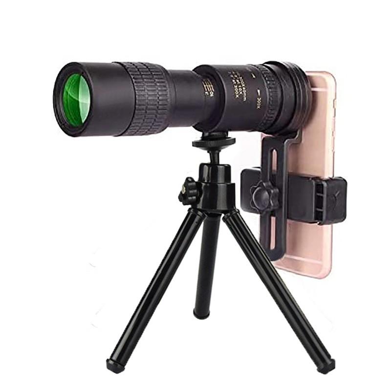 Zoomable Monocular Telescope 10-300x40 With Smartphone Adapter Birdwatching Hiking Sports Viewing