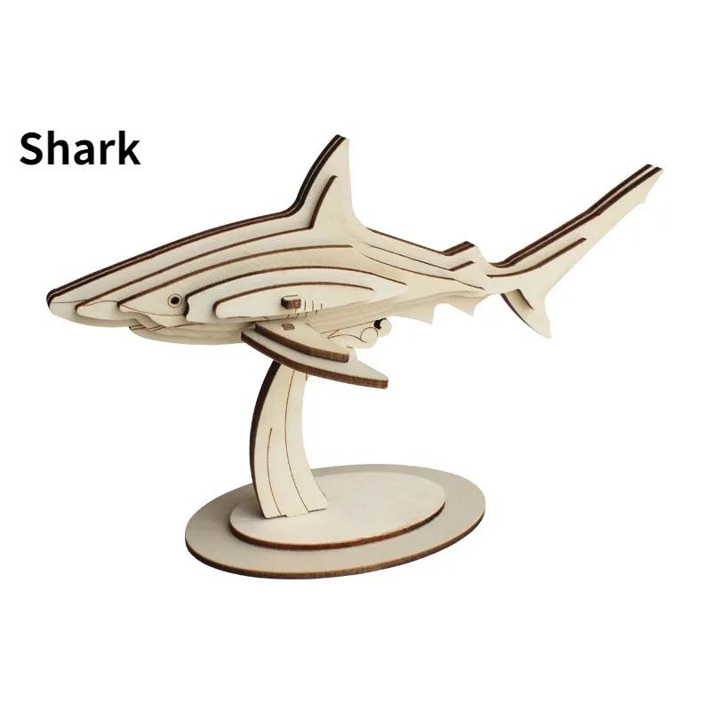Puzzles For Kids Educational Toys Marine Life Series 3D Wooden Puzzle Educational Toys Wooden Gift For Children Creatif