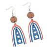 Elegant Star and Stripes Earrings for Independence Day Parties Wooden Earrings Patriotic Ear Accessories for Women
