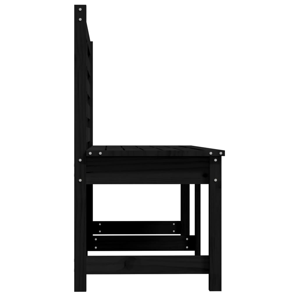 Garden Bench Black 157.5 cm Solid Pine Wood