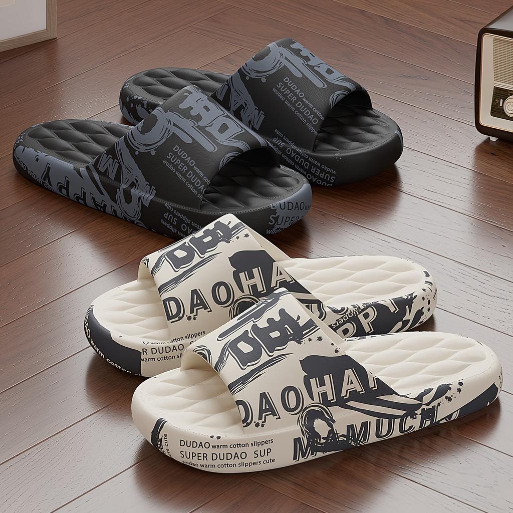 Große Größe 48-49 Herren Sommer Innen Haus Badezimmer Rutschfeste Cartoon Haushalts Sandalen Hausschuhe mit dicker Sohle