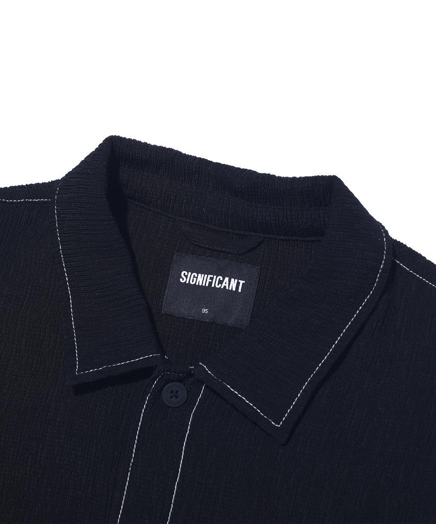 Sigeunipikeonteu Two-Pocket Pleated Short-Sleeve Shirt Lq2Yu357_Dark Grey