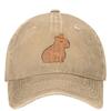 Bee And Capybara Washed Baseball Cap Bee Cappy Casual Trucker Hat Summer Couple Women Outdoor Sun Sunscreen Baseball Caps