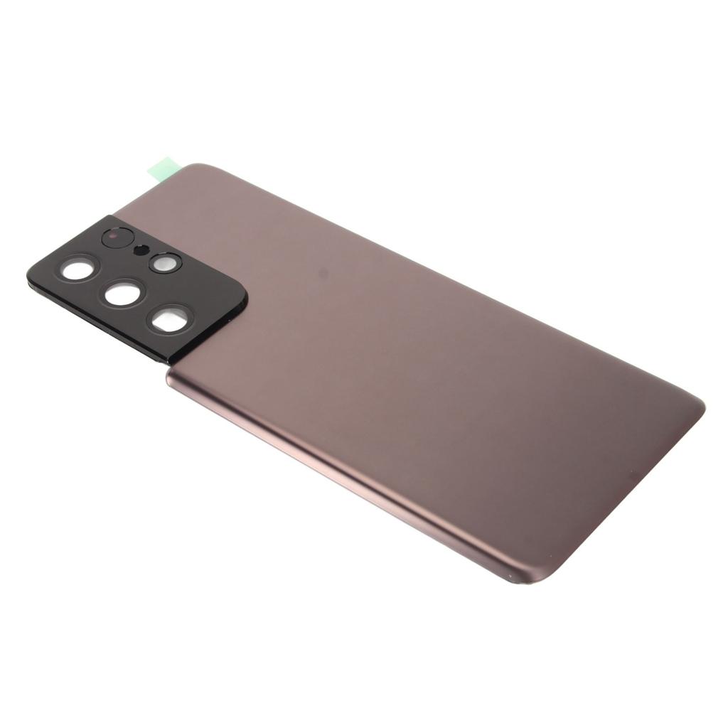 Back Glass Cover Replacement With Pre Installed Camera Lens and Tape Parts Replacement for Galaxy S21 Ultra Brown