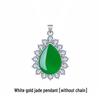 Yi Hua Petal Green Jade & Chalcedony Pendant Clavicle Necklace