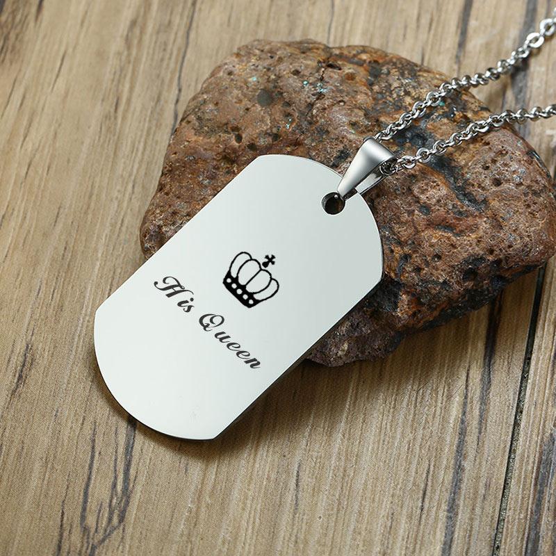 Minimalistische Edelstahl Hundemarke Anhänger Halskette Personalisierbarer Name Papa An Meinen Sohn Personalisiert Familie BFF