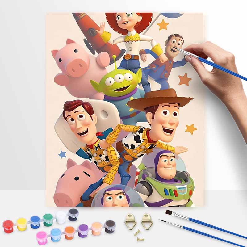 Disney Oil Painting DIY Digital Painting HandPainted Toy Story Characters Wall Art for the Living Room and Entryway Decor.