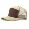 Unisex Colorblock 7-Panel Trucker Hat Structured Mesh Back Baseball Cap Breathable Sun Protection Outdoor Sports Snapback Cap