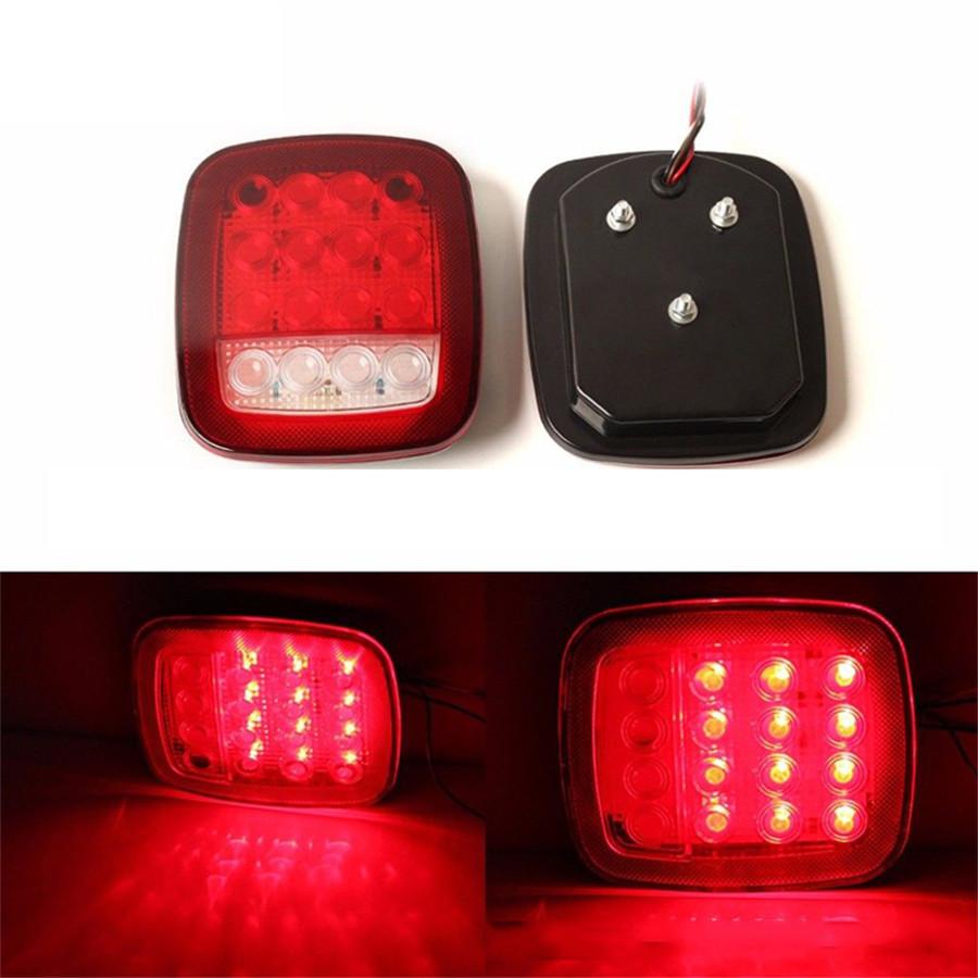 2PCS Waterproof Trailer Lights Brake Stop Tail LED Lamp For 12V Camper Truck RV