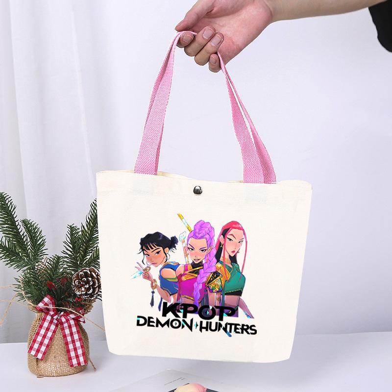 K-Pop Animation Cartoon Printing High Value Fashion Simple Canvas Bag Going Out Portable Shopping Bag Handbag