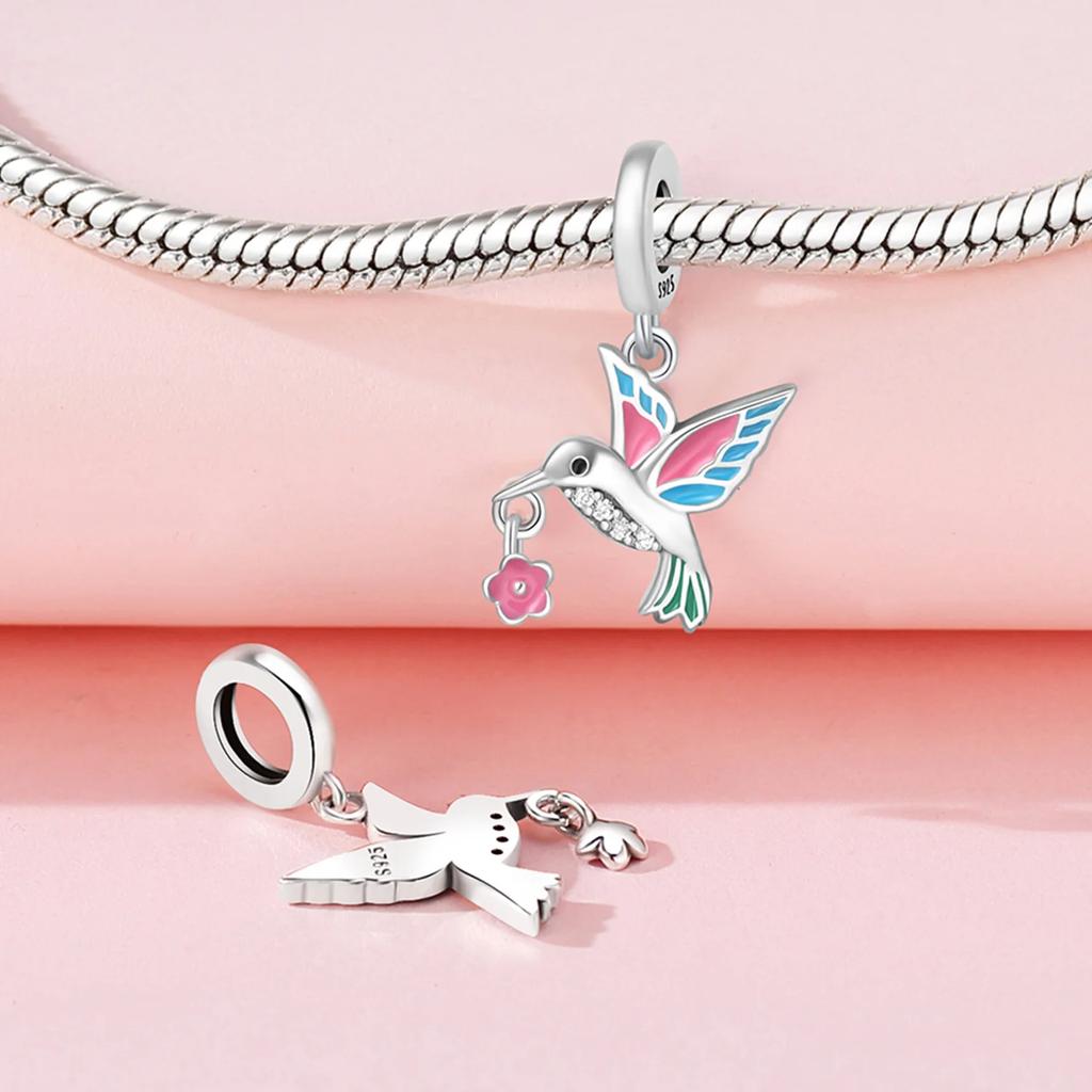 Copper Colorful Phoenix Parrot Owl Charm Pendant Beads Fit Charm Original Bracelet For Women Jewelry Making