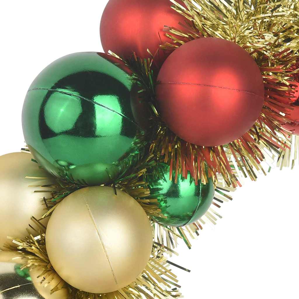 Christmas Ball Wreaths 2 pcs Multicolored 33 x 33 x 7 cm Polystyrene