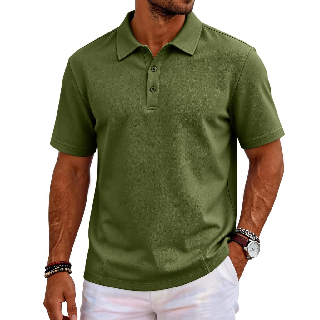 Men’s Casual Polo Shirt Short Sleeve Breathable Classic Fit Top for Everyday Outdoor Wear mens polo shirts short sleeve golf polos for men