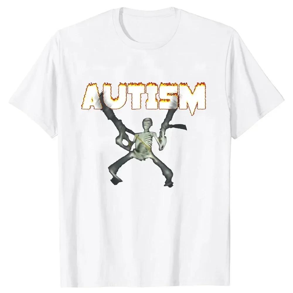 Retro Autism Skeleton Funny WoT-Shirt Neurodivergent Autism Awareness Support Graphic Tee Halloween Gifts WoClothes