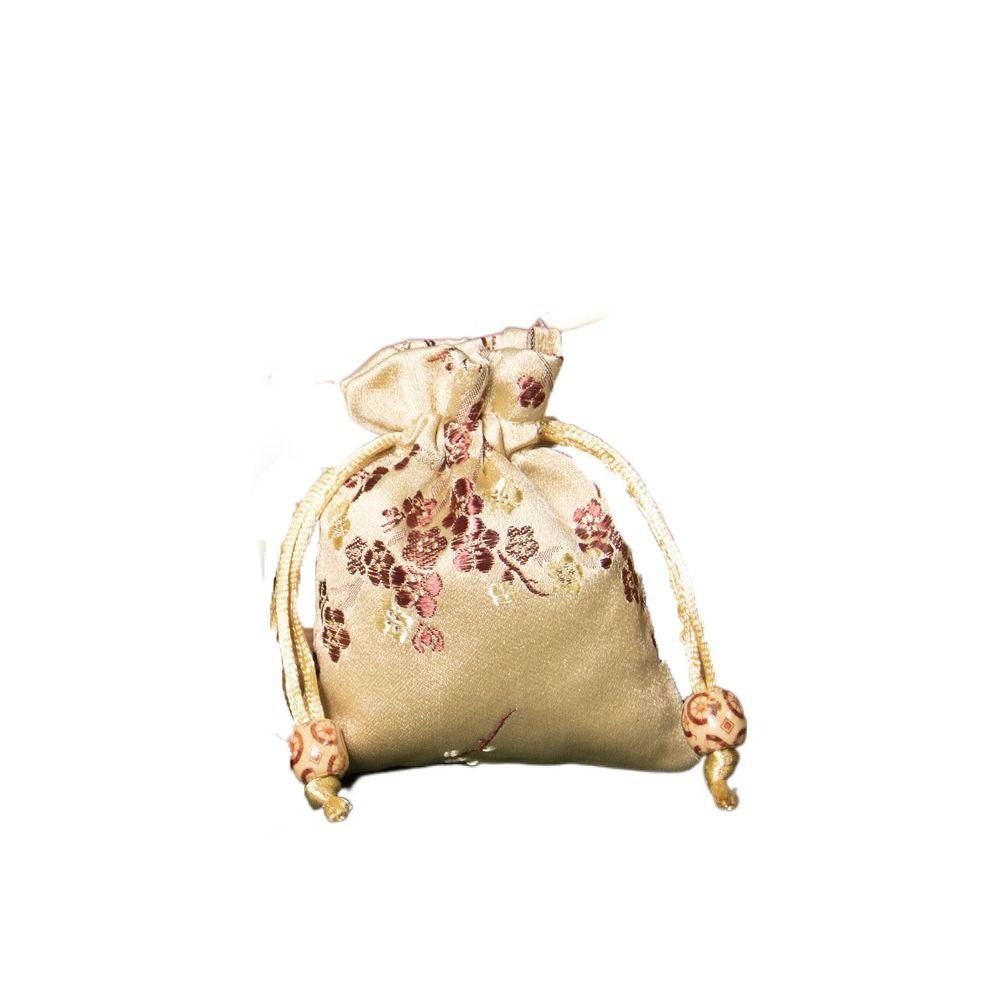 Embroidered Storage Bag Satin Jewelry Packaging Bag Retro Women Sachet  Party