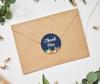 Darling Souvenir Personalized Floral Border Elegant 1.6 Inches Round Thank You Stickers DIY-45