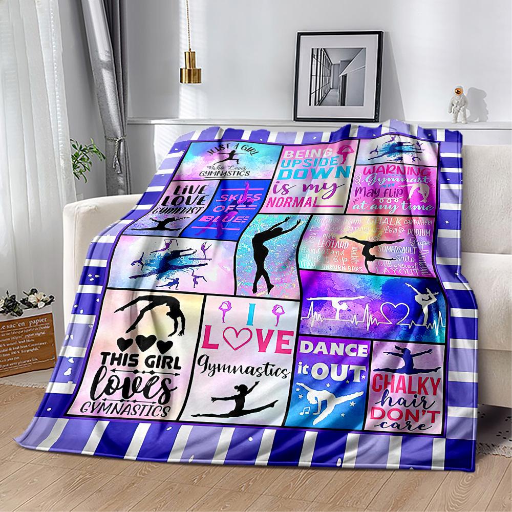 Gymnastics Dreams In Colors Blankets Are Suitable for Living Rooms, Bedrooms, Camping, and Other Places, Making Them an Ideal Choice for Gifts.
