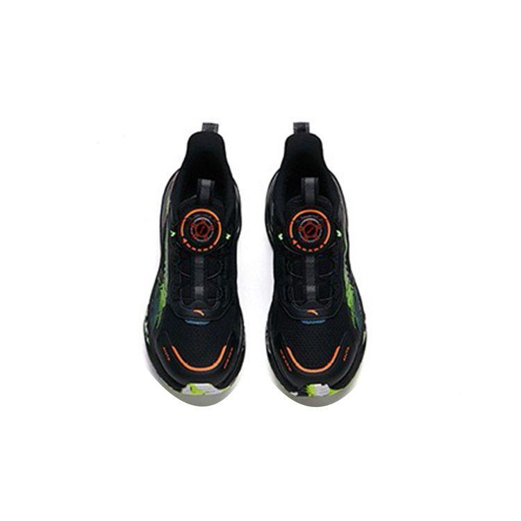 Anta Versatile Casual Shock Absorbing Non-Slip Durable Low-Top Running Shoes Kids sneaker Black Green 312145551-6