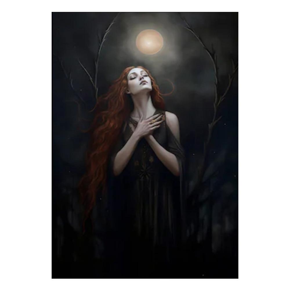 Dark Academy Art Wall Poster Victoria Crow Witch Ghost Black Cat Halloween Background Decoration Gothic Image Printing Holiday Gifts Canvas Painting