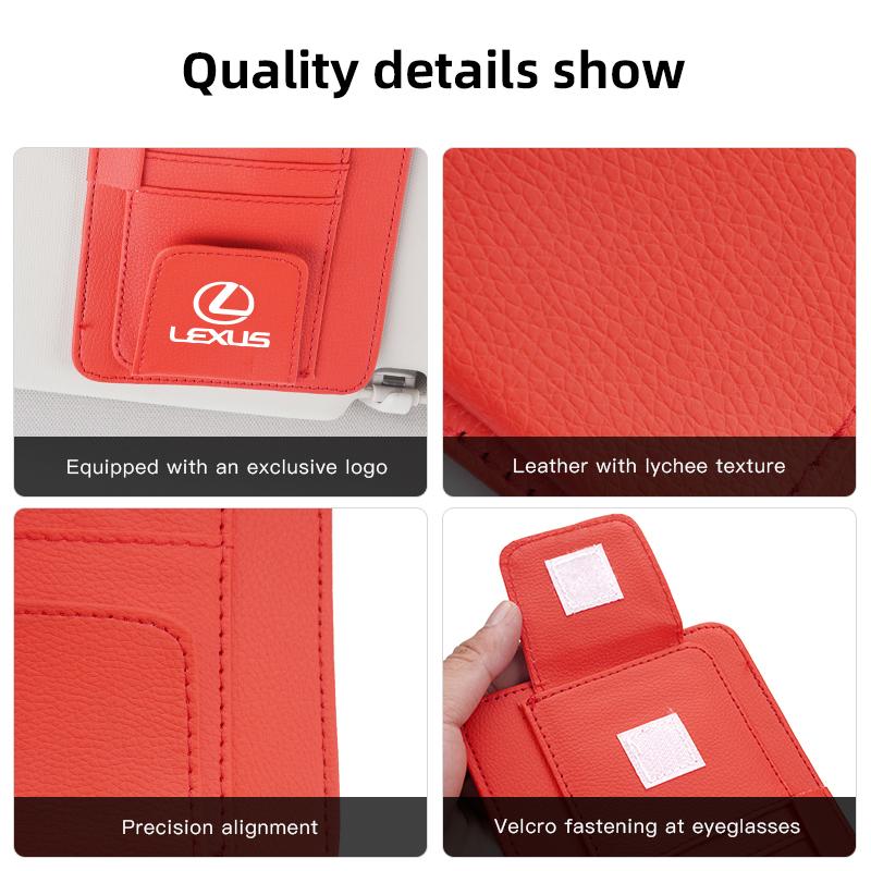 EAV3 2026 Hot Interior Stickers Car Sunshade Card Package Holder Sunglasses Ticket Card Clip For Lexus F SPORT ES RX NX LS UX LM LX G