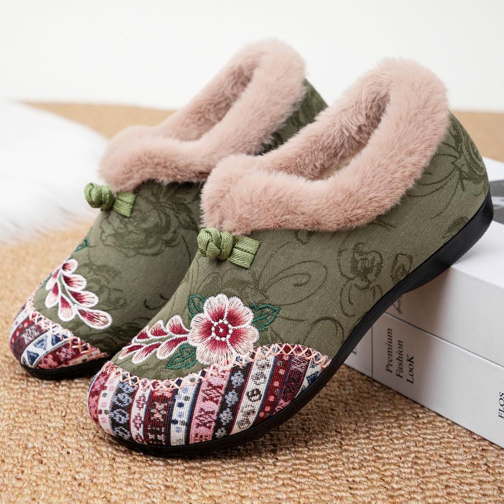 Shoes Women's Cotton Shoes Snow Boots Embroidered Women's Boots Warm Shallow Mouth Short Boots Ethnic Fashion Cotton Boots