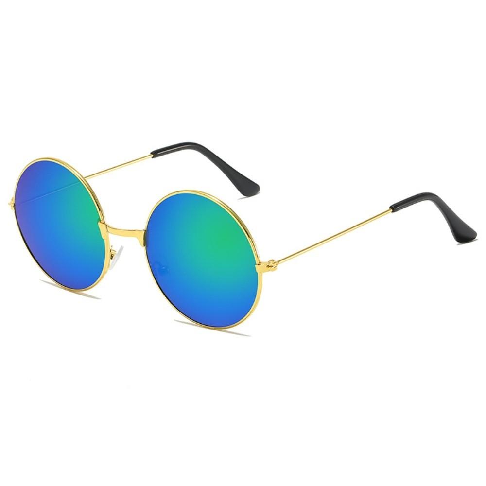 Metal Round-frame Sunglasses Hip Hop Candy Color Lens Circle Sun Glasses Anti UV Street Photography Women Eyewear
