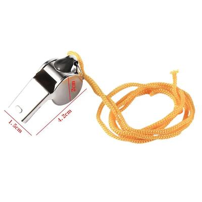 1PC Loud Metal Whistle Professional With Rope Sport Whistle Wear Resistant Portable Stainless Steel Whistles Referee