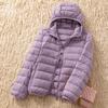 Women's Lightweight Down Jacket Short Warm Fashionable Hooded Lightweight Fitted Outerwear