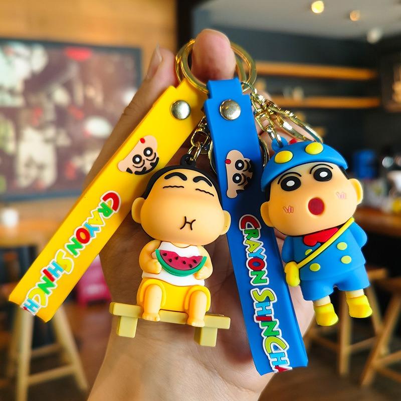 Cute cartoon Crayon Shin-chan PVC doll keychain Epoxy car bag key ring pendant couple key chain pendant small gift