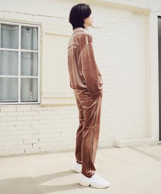FANGOH Life Stings - Velvet Track Pants Honey Brown