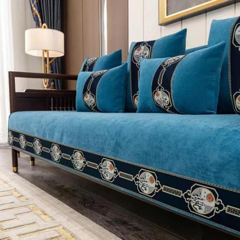 Solid Wood Sofa Cushion for Living Room Chenille Non-slip Couch Cover Corner Sofa Towes Seat Pad Home Protection Covers