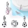 Pink Football Pendant Copper Plated For Charms Copper Plated Original Bracelet For Jewelry Making