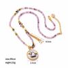 Female Purple Beads Zircon Natural Stone Baroque Pearl Necklace Pendant Low MOQ Bulk In Stock Jewelry for Women Party Daily