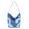 Chic Black Or Blue Pu Leather Tote Bag For Everyday Use With Magnetic Closure