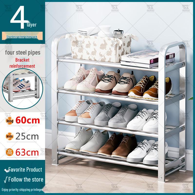 Stainless Steel Multi-layer Shoe Rack for Home or Dorm - Dustproof Storage Cabinet