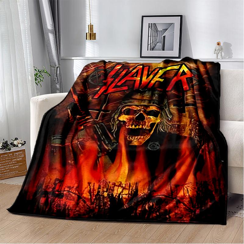2025 New Style Slayer Heavy Metal Band Sign Blanket,Soft Throw Blanket for Home Bedroom Bed Sofa Travel Cover Kid Gift
