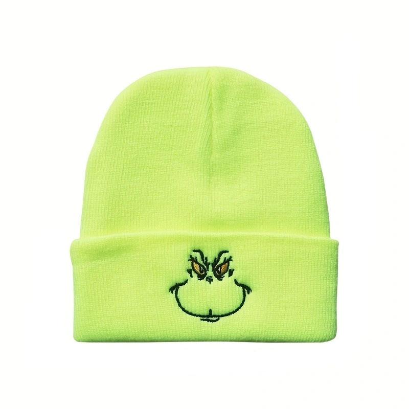 Stylish Cartoon Expression Embroidered Pullover Hat For Cold Weather Protection
