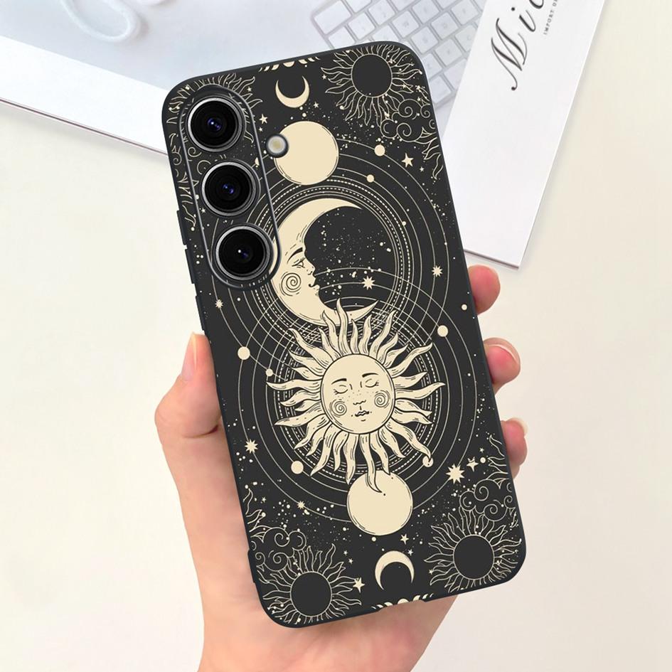 For Samsung Galaxy S24 Plus Case Lovely Yellow Duck Astronaut Matte Silicone Soft Cover For Samsung S 24 S24 Ultra S24+ 5G Funda