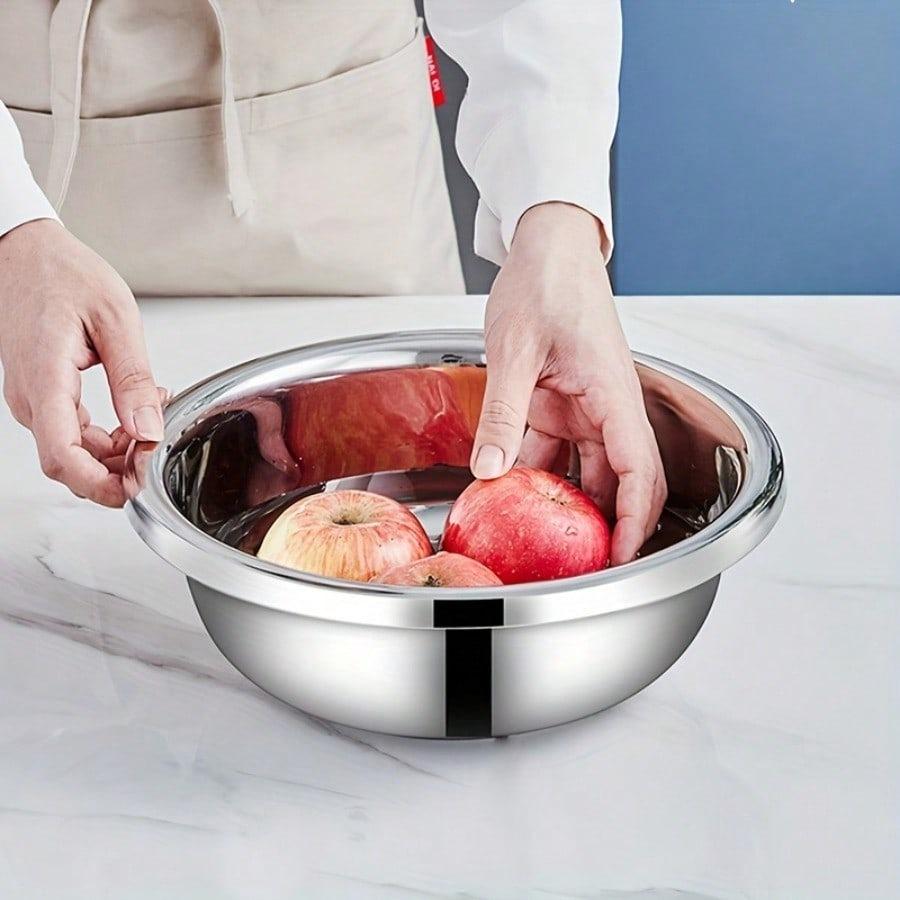 5 Sizes Stainless Steel Mixing Bowl Set Large Capacity Metal Bowl for Home Restaurant Food Preparation