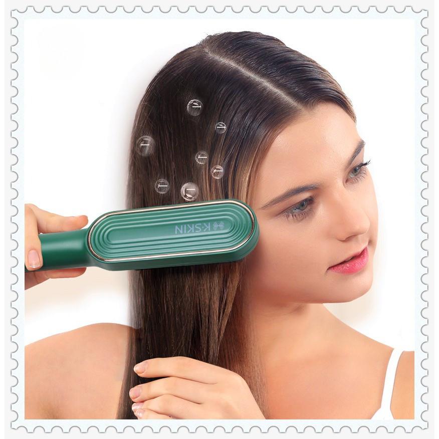 Negative Ion Hair Care Hair Curler USB Rechargeable Professional Hair Straightening Brush Wireless Hair Straightener Comb