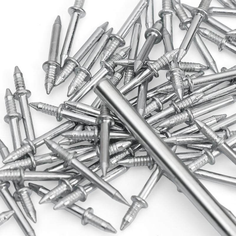 Double-Headed Invisible Seamless Nails Skirting Thread Nail with Sleeve Woodworking Fixator Screws Tool Hardware Fastener