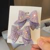 2Pcs Girls Cute Sequins Double Butterfly Hair Clip Bow Hairpins DIY Headwear Bow Decor Hairgrip Children Hair Accessories